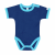 Kynga sötétkék-ciánkék rövid ujjú gyerek body 146