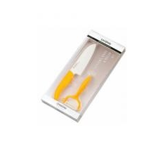 Kyocera kerámia kés készlet, Santoku + hámozó Y sárga (CP10,FK140WH-YL) kés és bárd