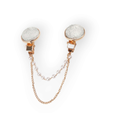  Kyrra dekoratív kardigán bross lánccal és strasszkövekkel, 16 cm Golden bross