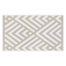  L'essential Maison Fouta (strandtörölköző) Melegszürke Fehér Geometrikus - Melegszürke lakástextília