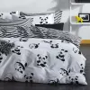  L'essential Maison Kétszemélyes ágyneműhuzat garnitúra Fehér Fekete Panda – Fekete