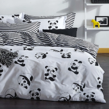  L'essential Maison Kétszemélyes ágyneműhuzat garnitúra Fehér Fekete Panda – Fekete lakástextília