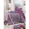  L'essential Maison Ranforce dupla ágyneműhuzat garnitúra rózsaszín, fehér, krém, türkiz, kék Kayra - Rózsaszín