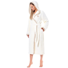 L&L Emma női fürdőköpeny, ekrü, hosszú XXL női köntös
