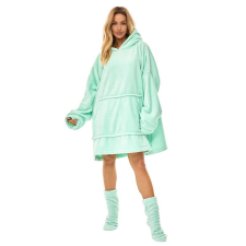 L&L Hoodie maxi pulóver, mentazöld, zoknival uni lakástextília