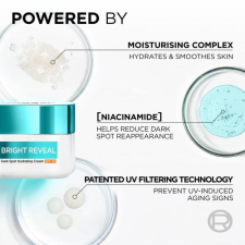 L´Oréal Paris L'Oréal Paris Bright Reveal Dark Spot Hydrating Cream SPF50 nappali arckrém 50 ml nőknek naptej, napolaj