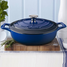 La Cuisine La Cuisine Blue öntöttvas alacsony lábas fedővel 28 cm-es (432019) edény