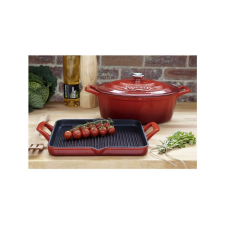 La Cuisine RED öntöttvas grillsütő 29×26 cm 2 fülű edény