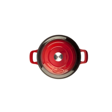 La Cuisine RED öntöttvas kerek sütőtál 28x8cm 3,5 literes fedővel edény