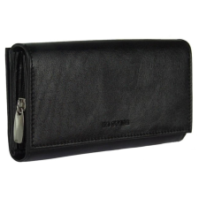 La Scala Fedeles, cipzáros aprós + kártyatartós fekete bőr pénztárca La Scala pénztárca