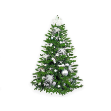 LAALU Díszített karácsonyfa - SARKVIDÉKI FEHÉR II, 139 db dísz, 240 cm műfenyő