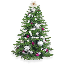 LAALU Díszített karácsonyfa - SARKVIDÉKI RÓZSASZÍN II, 222 db dísz, 360 cm műfenyő