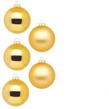  LAALU díszkészlet: aranyozott matt/fényes díszek 8 cm, 12 db (LAU-2041) karácsonyi dekoráció