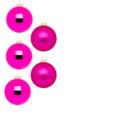  LAALU díszkészlet: rózsaszín matt/fényes 8 cm, 12 db (LAU-2885) karácsonyi dekoráció