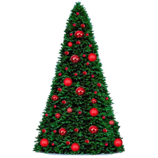 LAALU feldíszített karácsonyfa - Basic Red, 74 dísz, 500 cm műfenyő