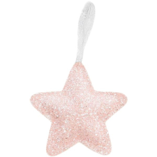 LAALU Hvězda z koženky s glitry růžová 14,5 cm karácsonyfadísz