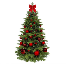 LAALU karácsonyfa feldíszítve - Piros karácsony II, 73 dísz, 210 cm műfenyő