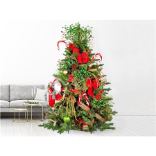 LAALU karácsonyfa feldíszítve - Santa Claus II, 124 dísz, 270 cm műfenyő