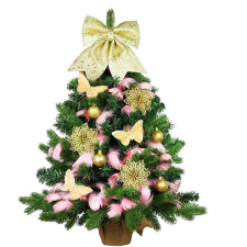 LAALU karácsonyfa LED fényekkel díszítve - A luxus érintése, 29 dísz, 60 cm műfenyő