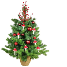 LAALU Karácsonyfa LED világítással - GALÓCA, 36 db dísz, 60 cm műfenyő