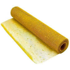 LAALU karácsonyi dekoráció - hálós tekercs csillámmal, 36 cm x 500 cm, arany karácsonyfadísz
