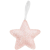 LAALU Karácsonyi dísz - műbőr csillag, rózsaszín, csillámos, 14,5 cm