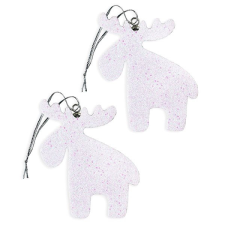 LAALU Karácsonyi dísz - rénszarvas, fehér, 8 cm, 2 db karácsonyfadísz