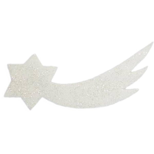 LAALU Kometa pěnová s glitery bílá 30 x 12 cm karácsonyfadísz
