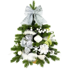 LAALU LED fényekkel díszített karácsonyfa - Fehér dallamok II, 29 dísz, 60 cm műfenyő