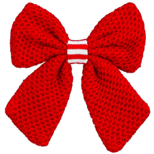 LAALU Piros ajándéktáska piros-fehér középpel, 20 cm karácsonyfadísz