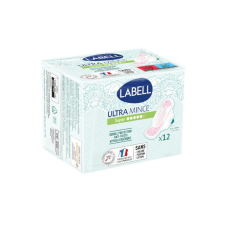 Labell Egészségügyi betét Ultra Mince, Csomagolás sérült! szárnyas (méret: super) (12 db/cs) intim higiénia