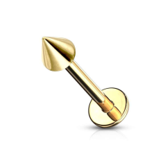 Labret tüskével 3*3mm (arany színű) testékszer
