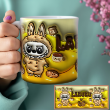  Labubu bögre - 3D hatású - Kávé bögrék, csészék