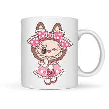  Labubu - Pöttyös ruhás nyuszilány bögre bögrék, csészék