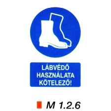  Lábvédő használata kötelező! m 1.2.6 információs címke