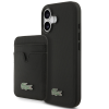 Lacoste Iconic Petit Pique Apple iPhone 17 MagSafe tok + kártyatartó pénztárca, fekete