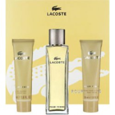 Lacoste Pour Femme, Edp 50ml + 50ml tělový cream + 50ml Tusfürdő kozmetikai ajándékcsomag