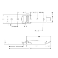 Ládazár 75/100 mm horganyzott 3236613 zár és alkatrészei