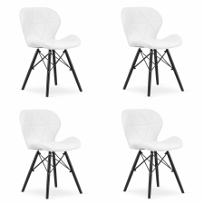  LAGO eco bőr szék - fehér / fekete lábak x 4 bútor