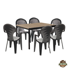  Lagos 6+1 kerti bútor garnitúra szett kőris-grafit kerti bútor