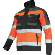 Lahti Pro Fekete és narancssárga figyelmeztető kabát, 