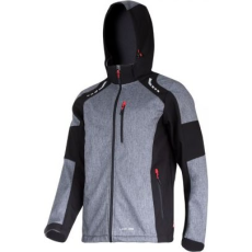 Lahti Pro Softshell kabát kapucnival szürke-fekete-piros, 