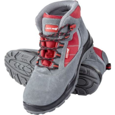 Lahti Pro Szarvasbőr/Oxford Szürke-Piros Csizma, S1P Src, 42 (L3011942) munkavédelmi cipő