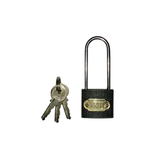  Lakat 38mm fekete hosszú kengyelű lakat