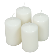  Lakkozott adventi gyertya 80x50mm fehér 4db/csom (db ár) dekorációs kellék