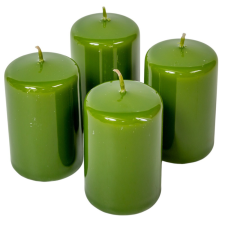  Lakkozott adventi gyertya 80x50mm oliva 4db/csom (db ár) dekorációs kellék