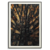  Lakkozott vászonra festett festmény kerettel és domborművekkel 72x4x102 cm
