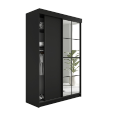  Lamaro Tolóajtós Szekrény tükörrel 167x205cm - fekete bútor