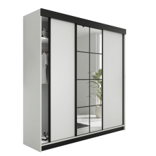  Lamaro Tolóajtós Szekrény tükörrel 200x205cm - fehér bútor