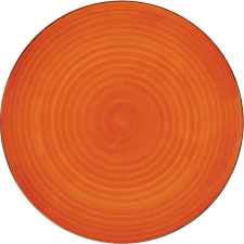 LAMART LT9081 kerámia sekély tányér Happy, átmérő26,8 cm, narancssárga, narancssárga tányér és evőeszköz